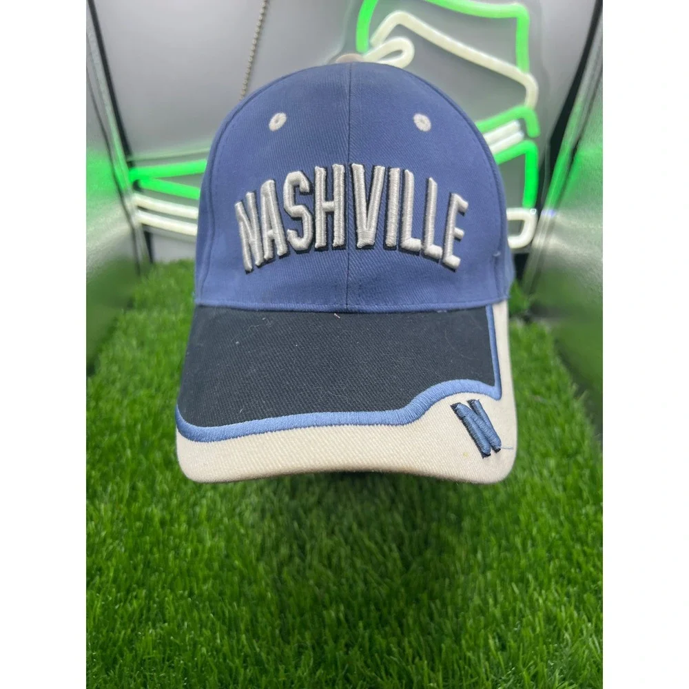 Nashville Tennessee Souvenir Baseball Cap Blue Adjustable Strapback‎ Hat Mens